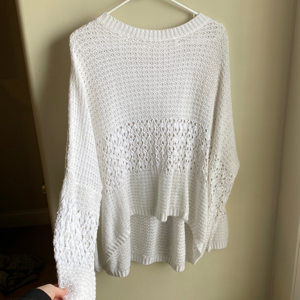 White crochet sweater